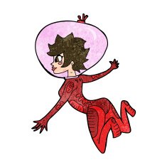 cartoon space woman N24
