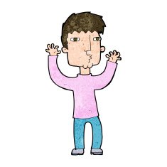 Cartoon Anxious Man N14