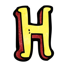 Cartoon Letter H N15