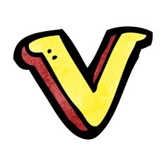 Cartoon Letter V N15