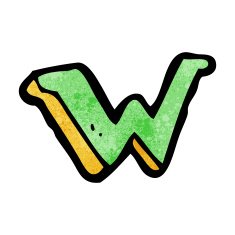 Cartoon Letter W N11