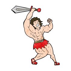 cartoon barbarian hero N8