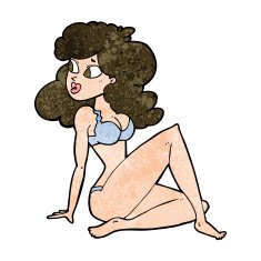 cartoon sexy woman in underwear N15