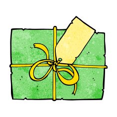 cartoon wrapped present N8