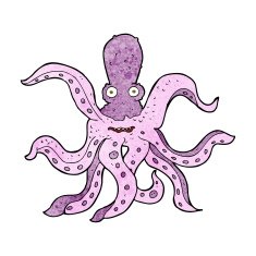 cartoon giant octopus N10