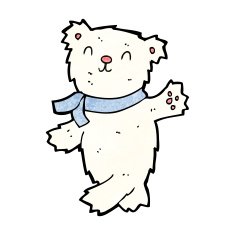 cartoon waving teddy polar bear N3