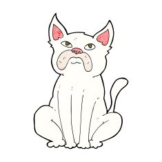 cartoon grumpy little dog N10