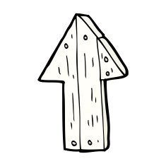cartoon wooden direction arrow N9