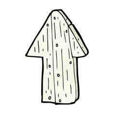 cartoon wooden direction arrow N10