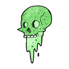 gross halloween skull cartoon N11