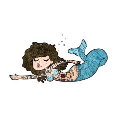 cartoon mermaid covered in tattoos N9