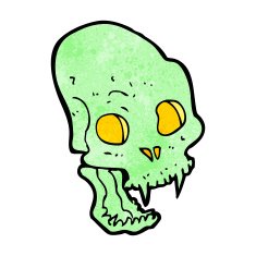 cartoon spooky vampire skull N8
