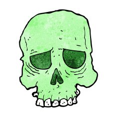 cartoon spooky skull N142