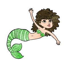 cartoon pretty mermaid waving N8