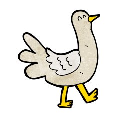 cartoon walking bird N17