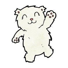 cartoon waving polar bear N27