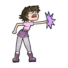 cartoon woman punching N8