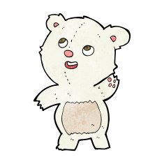 cartoon cute waving polar bear teddy N2