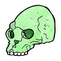 cartoon spooky skull N143