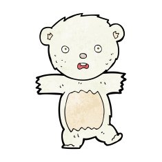 cartoon shocked polar bear cub N2