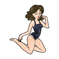 cartoon woman in lingerie N40