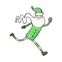 cartoon running santa N10