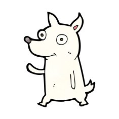 cartoon little dog waving N8
