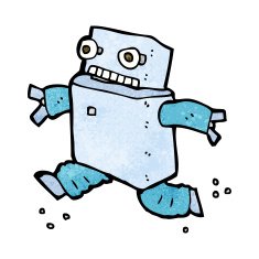 cartoon running robot N7
