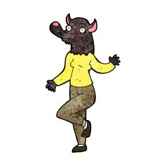 cartoon dancing werewolf woman N5