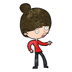 cartoon woman pointing N177