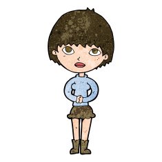 cartoon woman waiting patiently N9