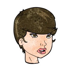 cartoon pretty female face N76