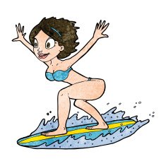 Cartoon Surfer Girl N19