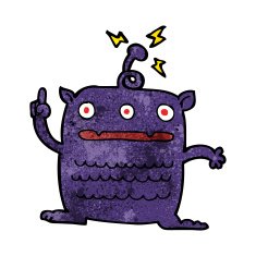 cartoon weird little alien N16