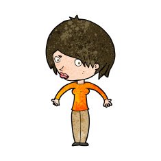 cartoon woman shrugging N49