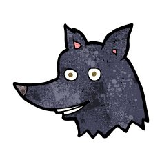 Cartoon Wolf Head N18