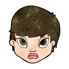 cartoon sulking woman N8