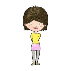 cartoon friendly woman N57
