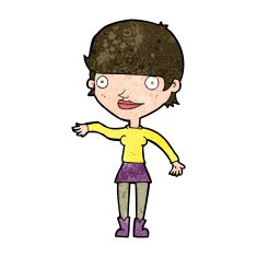 cartoon happy woman N218