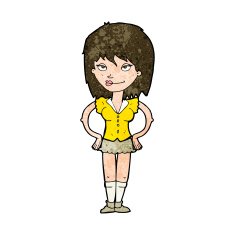 cartoon woman with hands on hips N177