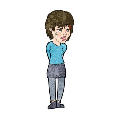 cartoon woman with plaster on face N16