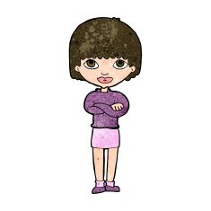 cartoon woman with folded arms N24