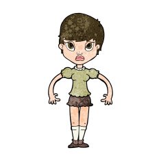 cartoon woman looking annoyed N8
