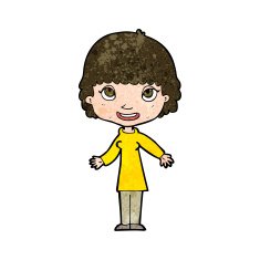 cartoon happy woman N219