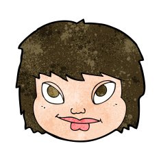 cartoon female face N120