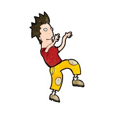 cartoon happy man doing funny dance N14