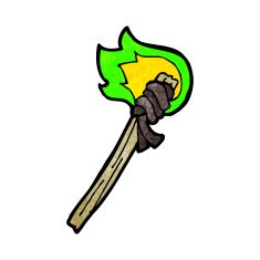 cartoon burning torch N8
