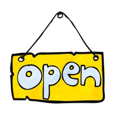 cartoon open shop sign N8