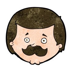 Cartoon Man With Mustache N88