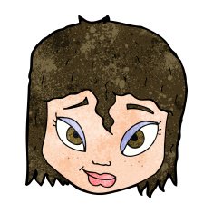 cartoon female face N121